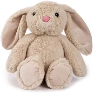 Baby Bunny Bedtime Stuffed Animal Plush Easter Stuffers Toy Gifts 11" for Girls, Boys, Kids, Coco (Beige)