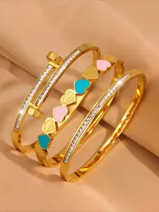 Elegant Stainless Steel Bracelet Set, 3-Piece Lightweight Luxury Design, Perfect Gift for Men & Women, Ideal for Daily Wear, Dates, Parties, Stainless Steel Bangle