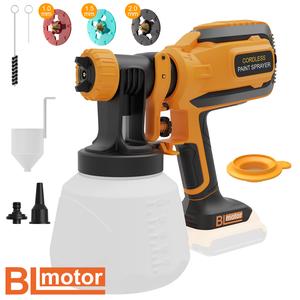VONFORN Brushless Motor Cordless Paint Sprayer for Dewalt 20V MAX Batteries Electric HVLP Gun with 1200ML Container 200W Power 3 Spray Patterns Horizontal Round Vertical Nozzle for Fence Cabinet Walls