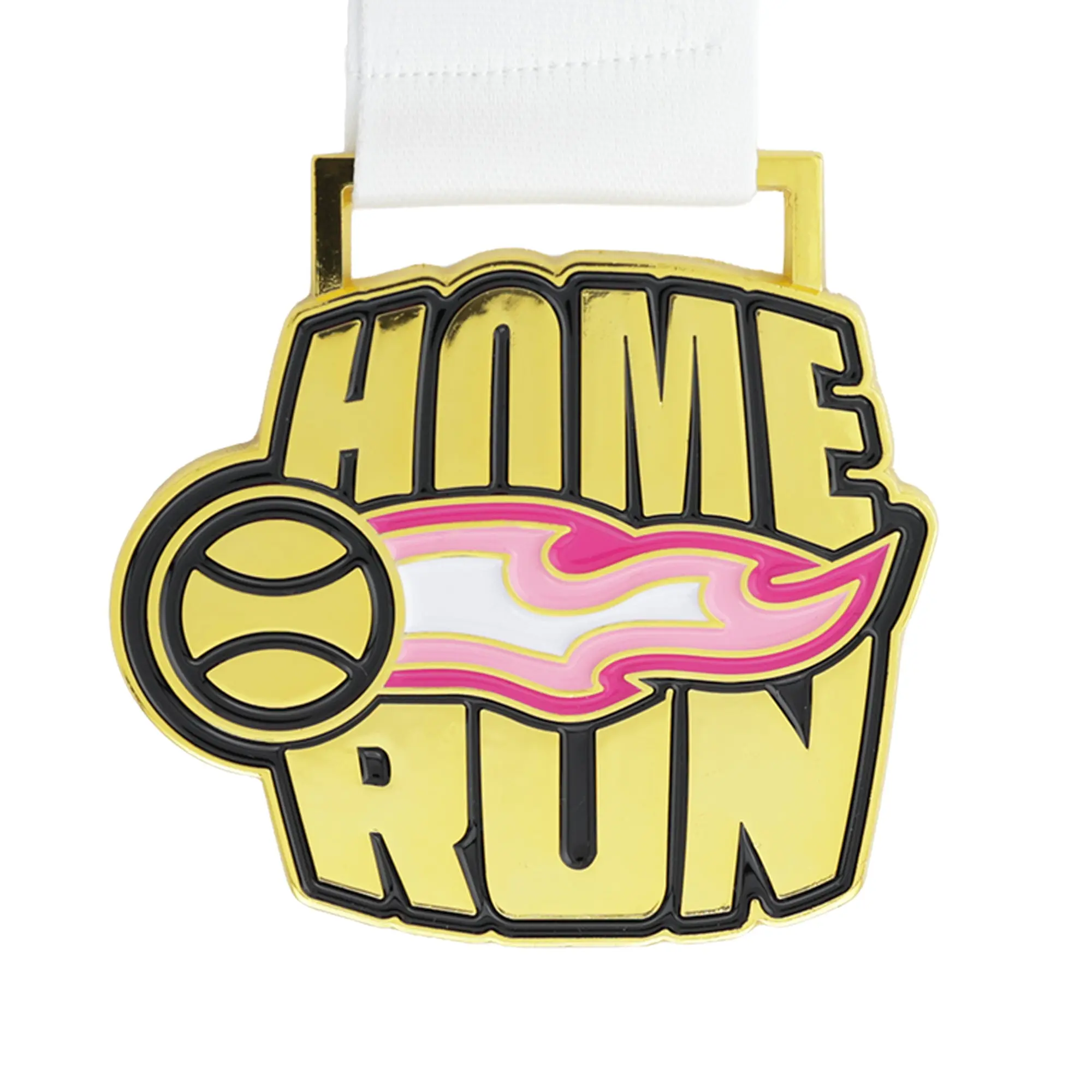 MED27 Home Run Medal Gold&Pink