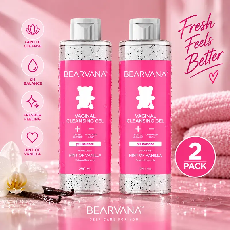 BEARVANA pH Balance Feminine Wash Double Pack | Daily Gentle Cleanser | Hint of Vanilla | Odor Control | 250mL Each