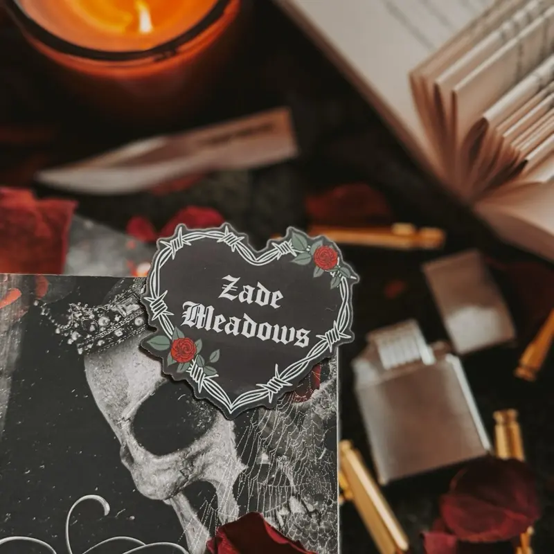 Haunting Adeline Zade Meadows Heart Sticker - Waterproof Holographic Design Sticker, High Quality Matte Vinyl, Durable & Long-Lasting Finish