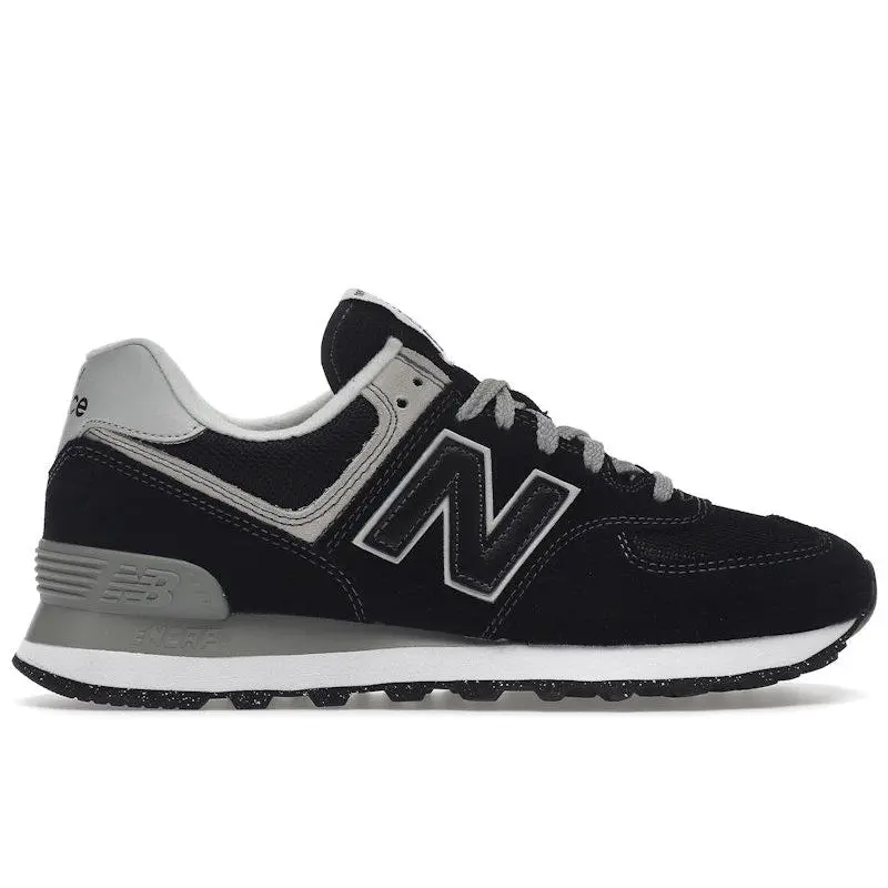 New Balance Men's 574 Black White Running Shoes, from StockX