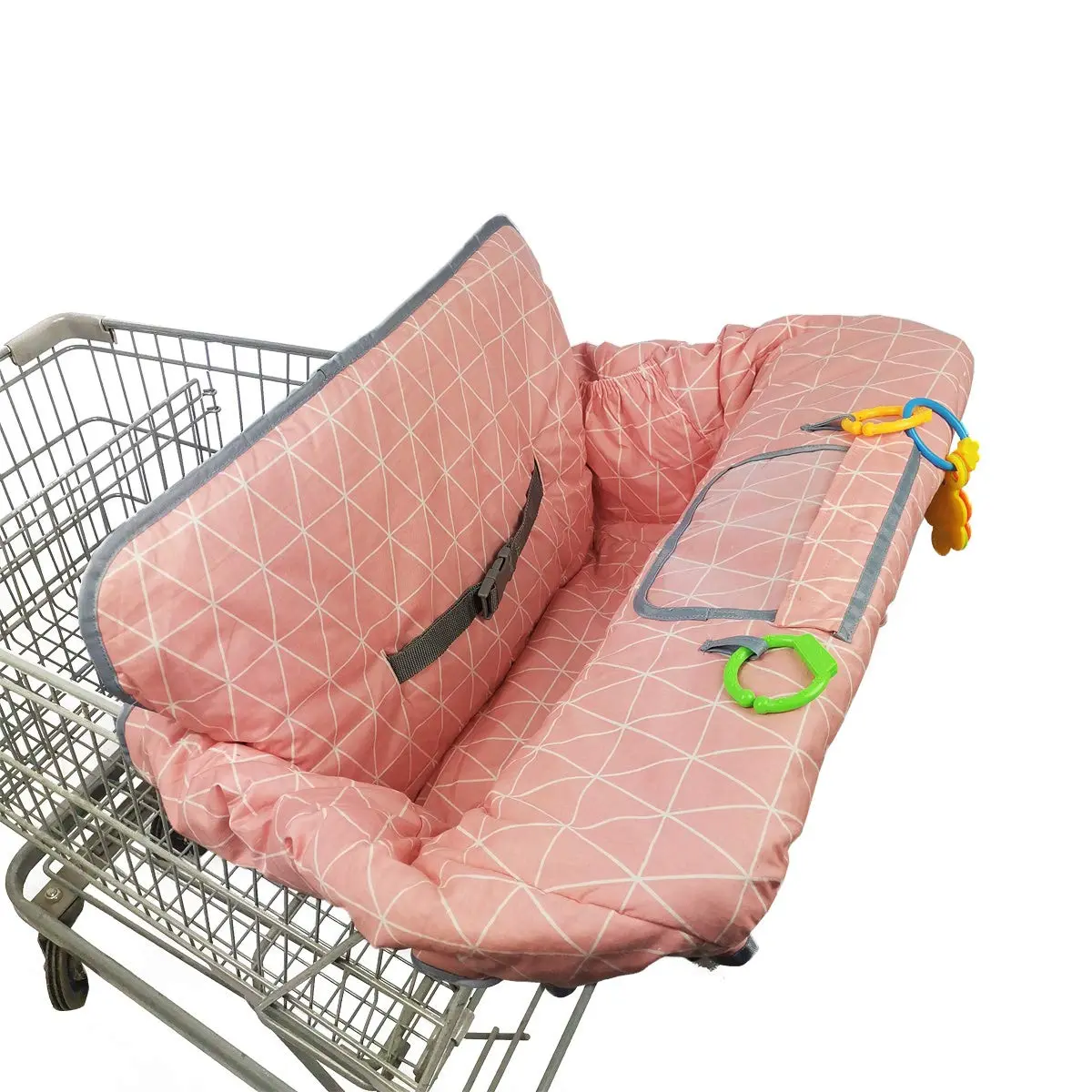 Baby Girl Shopping Cart Cover Cotton High Chair Cushion Toddler Grocery Cart Protector Infant Cart Cover Machine Washable Pink