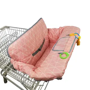 Baby Girl Shopping Cart Cover Cotton High Chair Cushion Toddler Grocery Cart Protector Infant Cart Cover Machine Washable Pink