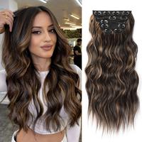 6PCS-F4/27# Black & Dark mix light brown（20inch)