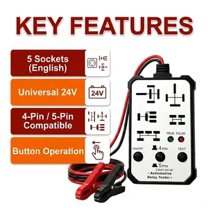 Universal 5-Pin Automotive Relay Tester, Upgraded 12V/24V Car Battery Diagnostic Detector Tool for Standard & Non-Standard Micro Mini Relays，Fast Car Circuit Checker for Easy Troubleshooting & Repair