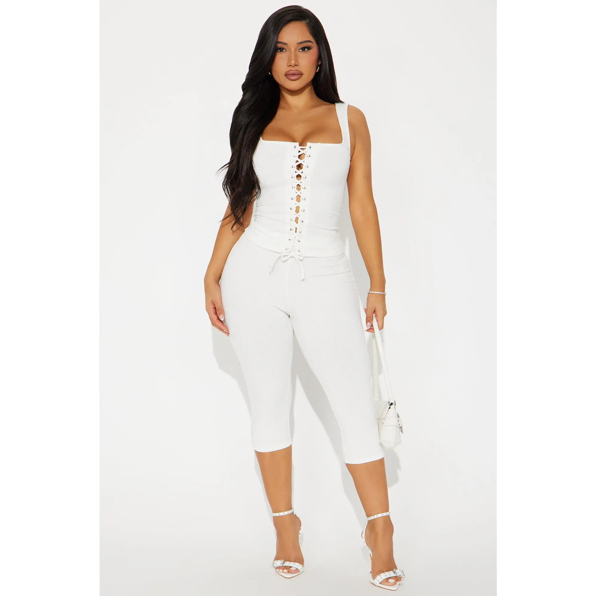 Carina Snatched Pant Set - Off White