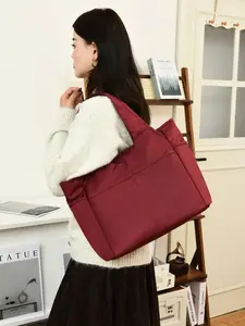 Women's Versatile Nylon Tote Bag, Crossbody Shoulder Handbag, Magnetic Snap & Zip Closure, All-Season Comfort, Daily Wear & Outdoor Use