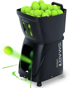PT-Smart Pro Internal Oscillation Tennis Ball Machine 75 mph 100 Balls 5-Hour Battery 20 Programmable Spots Portable for Intermediate Advanced Coaches Schools