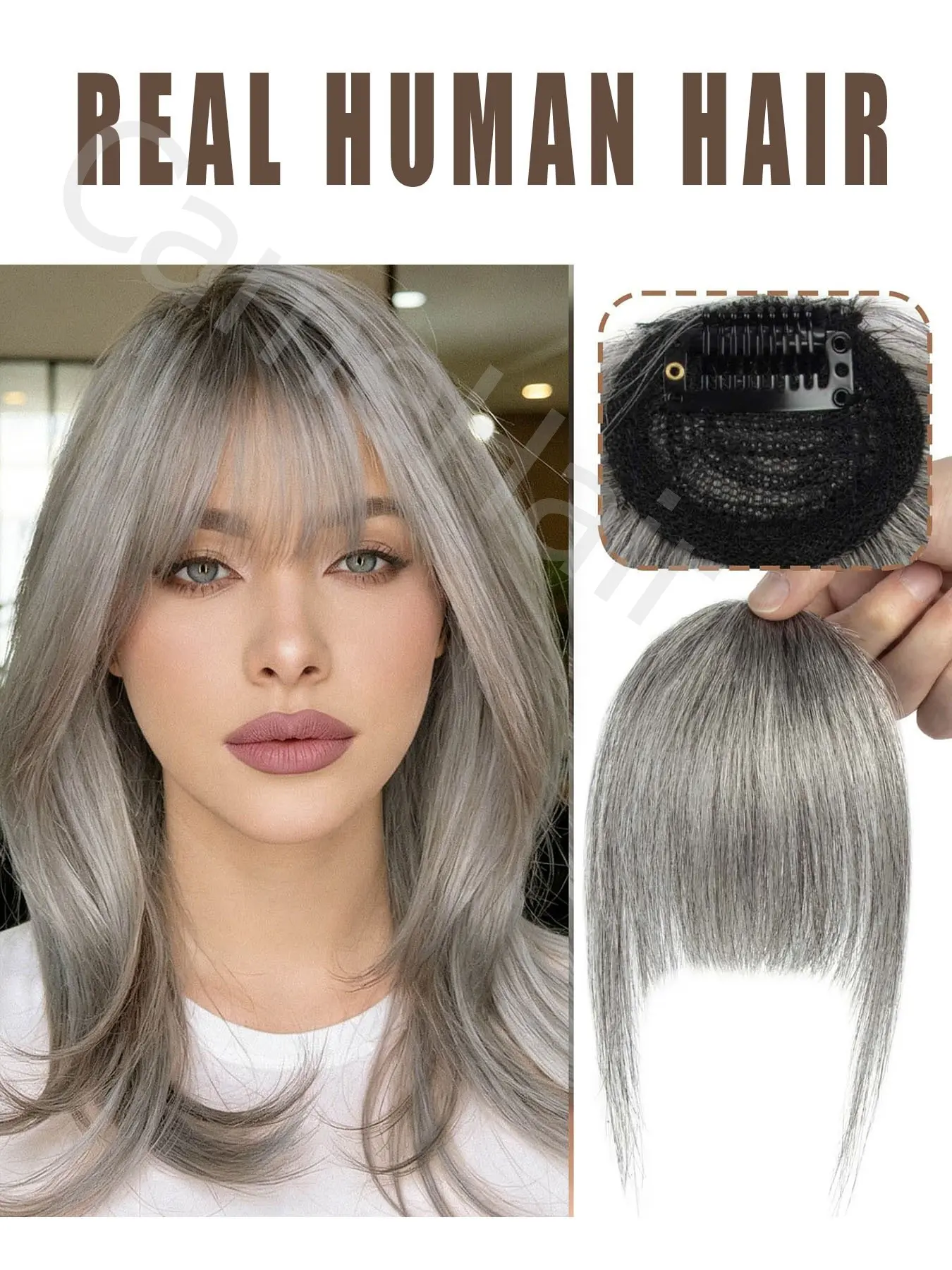 Clip in Bangs French Bangs Hair Clip Fake Bang Fringe, False Bangs, with Temples for Women Daily Wear Front Hairpieces Wiglets Add Volume for darkest brown, jet/natural black, light blonde for Halloween Christmas Wedding Party