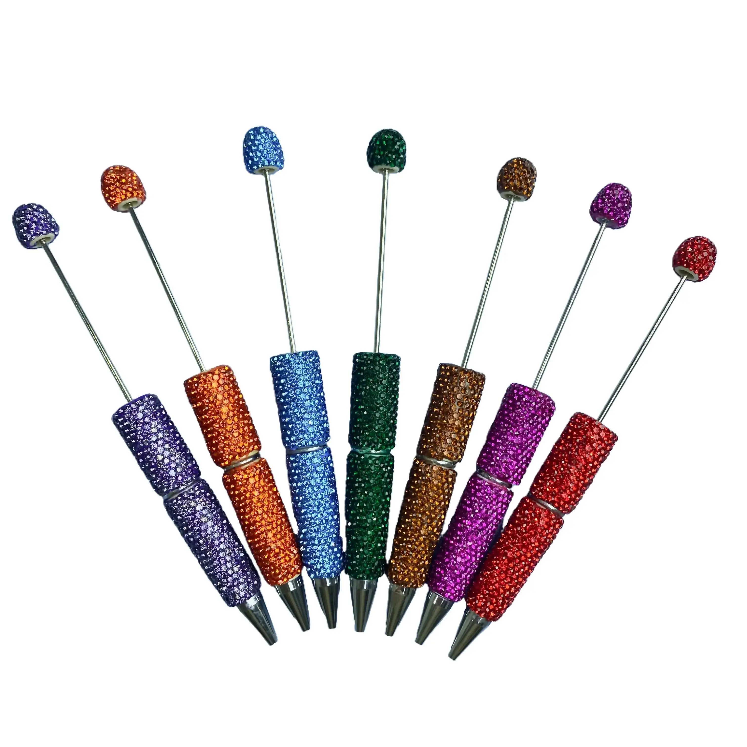 [Kingward] Pure Color Beadable Rhinestone Colored Ballpoint Pen Set - Ballpoint Pen Gifts for Creative DIY Projects & Collection, Colored Pen Set
