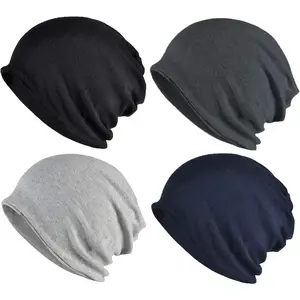Cotton Slouchy Beanie Hip-Hop Soft Lightweight Running Beanie Adult Skull Hats Cap for Men Women(Sheet)