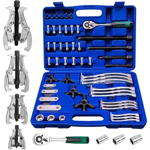 4 in 1 Gear Puller Set,2 Jaw & 3 Jaw Bearing Puller Kit,72pcs 3" 4" 6" 8" Gear Puller with Reversible ,Cr-V Steel Heavy Duty Pulley Puller Tool for Bearing Gear Pulley Flywheel Removal.