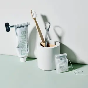 Davids Essentials Whitening Bundle | Hydroxi™ Toothpaste & Expanding Floss + Tongue Scraper + Toothbrush | Natural Whitening + Sensitivity Relief