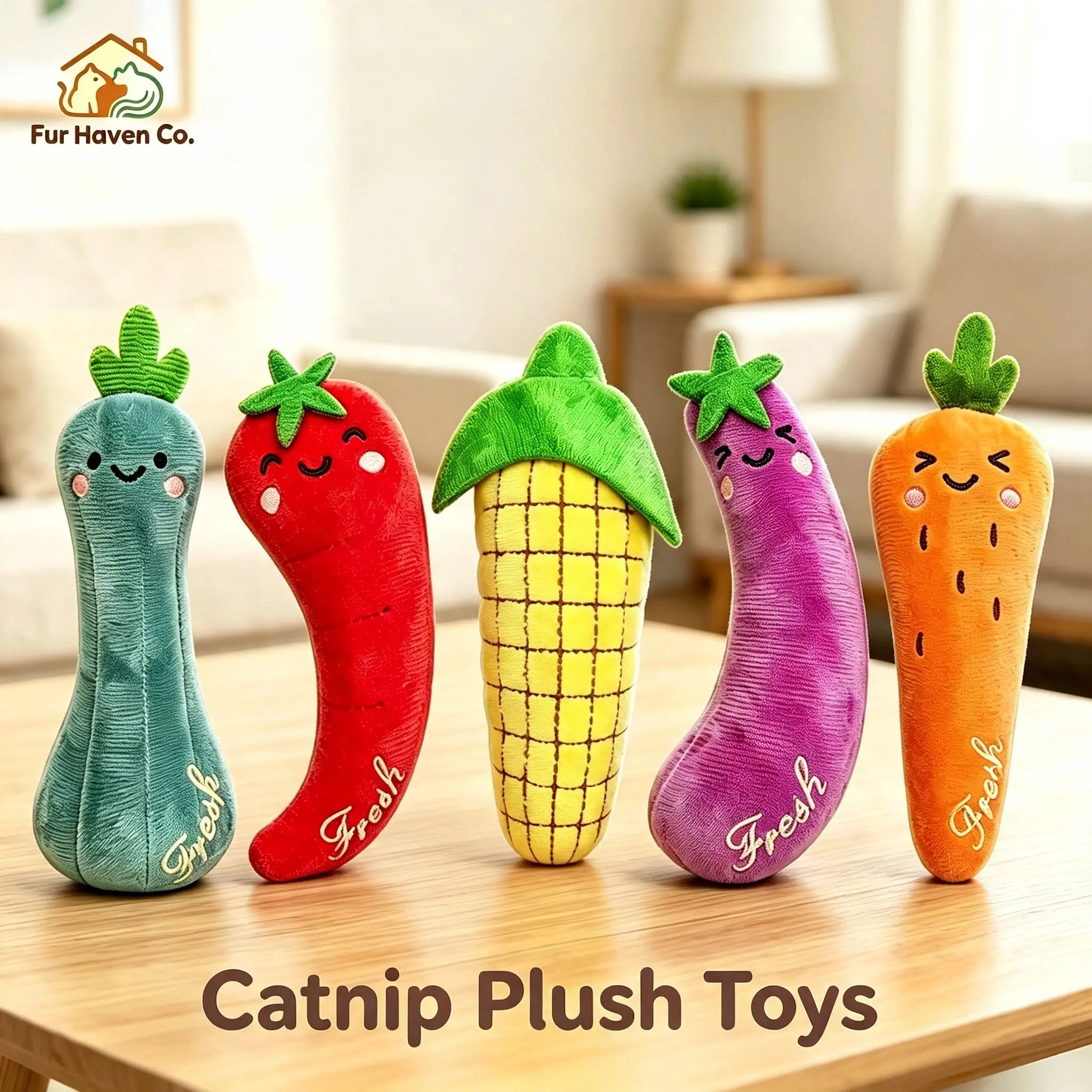 5Pcs Fruit Vegetable Shaped Cat Toys Set, Natural Catnip & Cat Grass Interactive Toy, Stress Relief Self Play Kitten Entertainment Toys