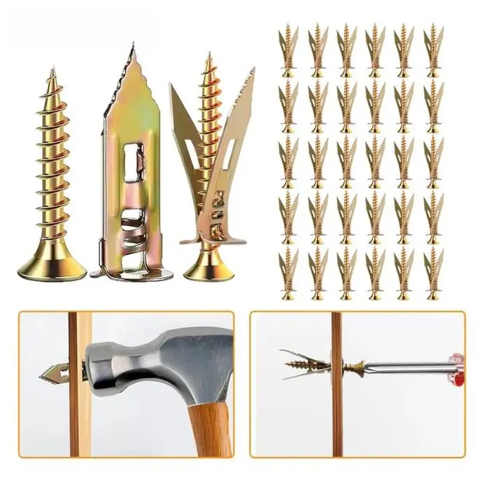 Heavy-Duty Drywall Anchors Kit with Matching Self-Tapping Screws, 120/240 PCS Fastening Hardware, 66 LB Capacity for Drywall Mounting, Home Projects (Self-Tapping Anchors, Anchors+Screws)