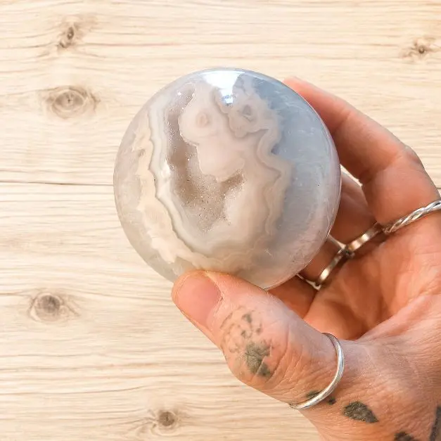 Brazilian Druzy Sphere - Natural Stone with Unique Patterns and Textures for Decor and Collection