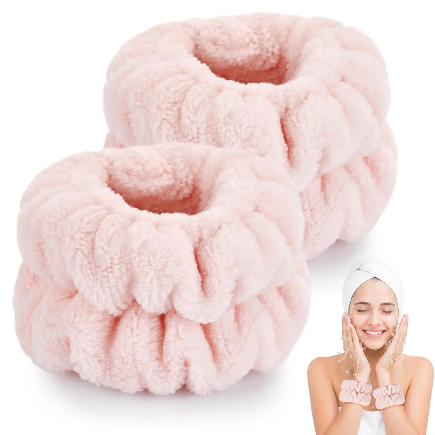 Dorbetar Wrist Bands for Washing Face, Spa Wristbands for Washing Face, Microfiber Wrist Towels for Washing Face, Face Wash Wristbands, Arm Bands for Washing Face for Woman Children