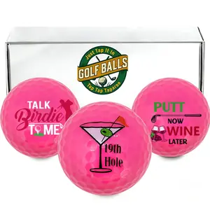 Novelty Golf Gifts for Men Unique, 3 pcs pink Golf Balls with Gift Box, Cool Accessories for Golfers, Golf Lovers, for Birthday and Father's Day Gift