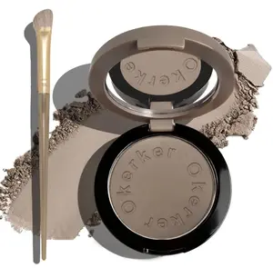 Okerker Cool Toned Contour Palette with Mirror, Taupe Grey Contour Powder for Fair Pale Light Cool Toned Skin,Neutralizes Redness, No Orange, Nose Contouring Bronzer Powder with Nose Contour Brush