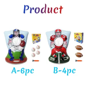 4/6pc Inflatable Rugby Tennis Indoor Outdoor Throwing Training Toy, Sports Practice Partner, Outdoor Fitness Equipment, Gift for Family Friends