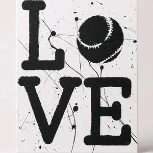 Baseball LOVE Canvas Painting - Wall Art Decor for Home Decor, Ideal for Baseball Enthusiasts, Unique Gift Option