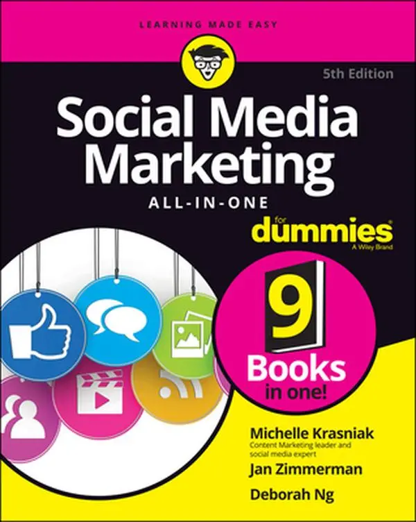 USED Paperback Book - Social Media Marketing All-In-1 for Dummies by Michelle Krasniak (English) - Business Guidance for Online Social Platform Learning