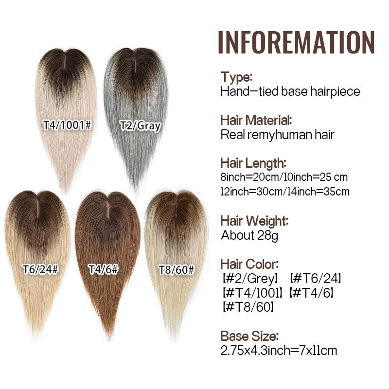 "100% Human Hair 3D Air Bangs Middle Part Clip-In Fringe Extensions, 7×11 Hand-Tied Hair Topper, Invisible T-Shape Secure Clips, Natural Seamless Look for Women 8-12 Inch "	