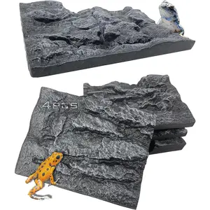 4pcs Rock Terrarium Background,3D Reptile Tank Background Board,Amphibian Stereo Backdrop Wall,Lizard Snake Gecko Spider Chameleon Turtle Fish pet silo Background Decorative Panel