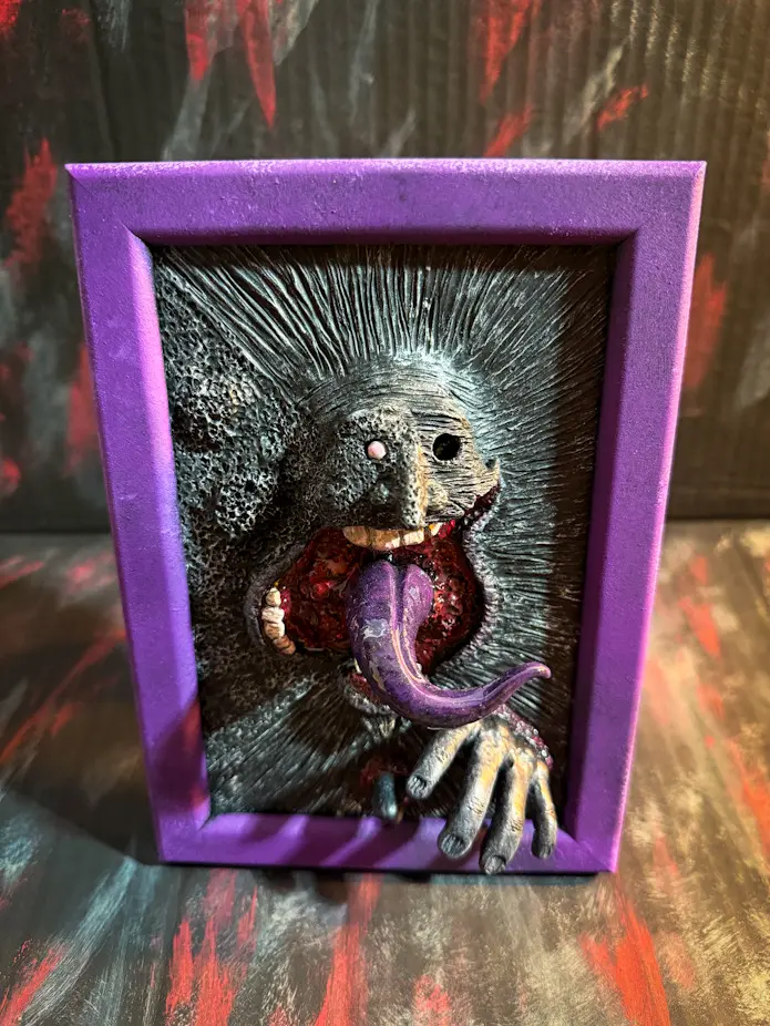“Come Undone” 5x7  Frame of Mind, polymer clay frame