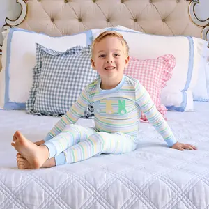 Peeps Pastel Blue Stripe Pajamas - Soft Boys Easter PJ Set