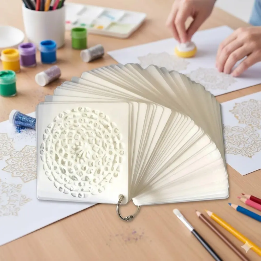 High Precision Laser Cut Reusable Mandala Stencil Kit for Wall Wood Tile Fabric Multi-Surface DIY Painting Art Decoration Templates Stress Relief Craft Tool Set