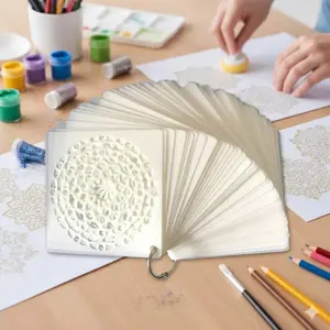 High Precision Laser Cut Reusable Mandala Stencil Kit for Wall Wood Tile Fabric Multi-Surface DIY Painting Art Decoration Templates Stress Relief Craft Tool Set