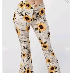 Sunflower print pants