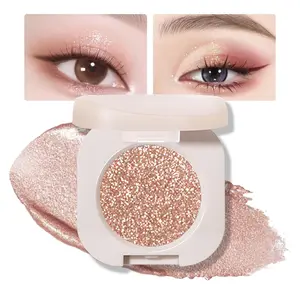 Talc, Paraben & Cruelty Free Monochrome Glittle Eyeshadow, Light Pressed Glitter Eyeshadow for Makeup - Cosmetic