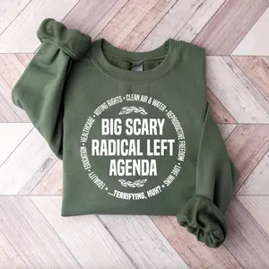 Radical Left Agenda Sweatshirt T-Shirt, Equality Justice Climate Rights Shirt, Liberal Satire Hoodie, Activist Gifts, Feminist Shirt For Women For Men