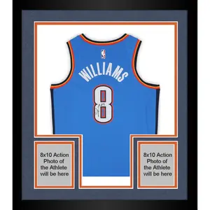 Framed Jalen Williams Oklahoma City Thunder Autographed Nike Blue Icon Swingman Jersey - Fanatics Authentic Certified - NBA Memorabilia