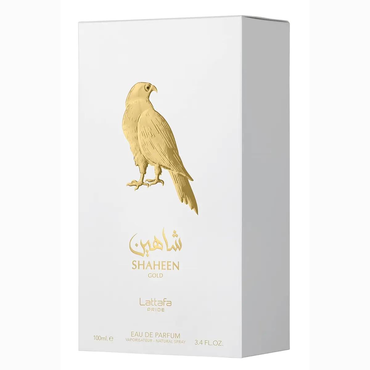 Lattafa Pride Shaheen Gold for Unisex Eau de Parfum Spray, 3.4 Ounce