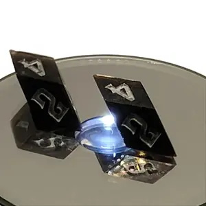 Handmade Rhombic D6 Dice Pair Midnight Black Resin Starlit Shimmer Silver Ink Unique Design for D&D & Dark Fantasy TTRPGs