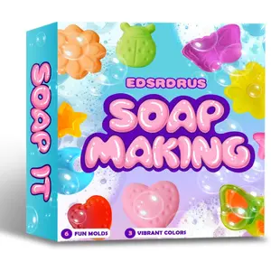 Soap Making Kit Series - Soap Making Supplies with Glycerin Soap Base, Silicone Molds, Fragrance Oils, Pigments & More (Colorful Beginner Soap Making Kit)