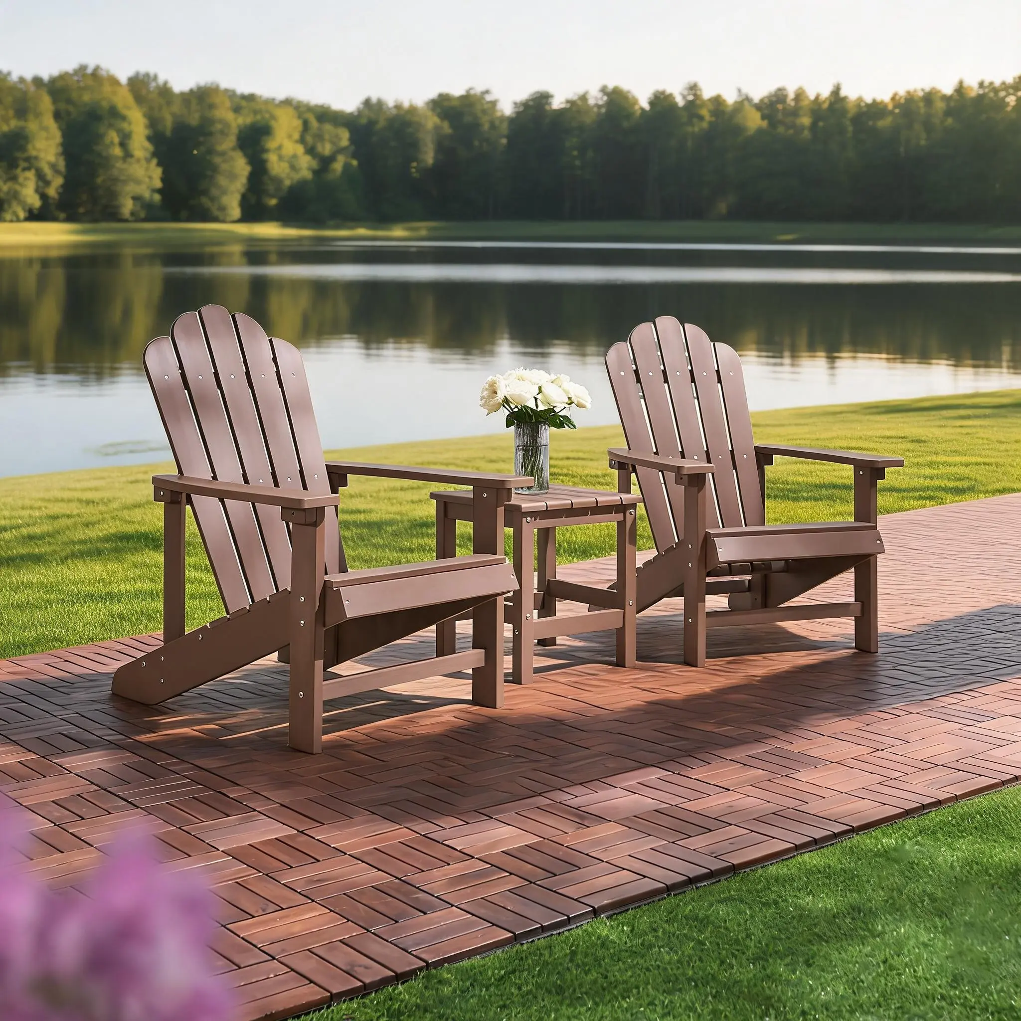 Weather-resistant Adirondack chairs, patio fire pit chair, sturdy outdoor chairs, lawn chairs, easy assembly, 350 lb capacity, for outdoor patios and yards