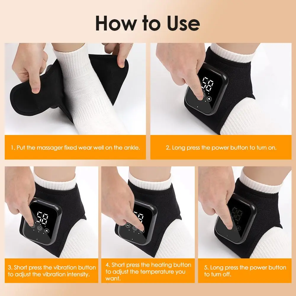 Ankle Relief Device, 3 Heat Settings 48-58c, 3 Vibration Massage Levels, 15-Minute Timer, Touchscreen Operation, Universal Adhesive Strap - TikTok Shop Ankle Relief Device, 3 Heat Settings 48-58c, 3 Vibration Massage Levels, 15-Minute Timer, Touchscreen Operation, Universal Adhesive Strap - TikTok Shop