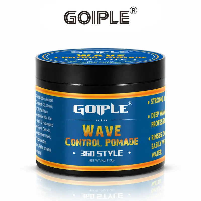 Goiple Strong Hold Wave Pomade - Black Hair Haircare & Styling Product, 360 Waves Texture Defining Styler, Hydrating, Easy-Wash, No-Buildup Curl Defining Cream & Gel