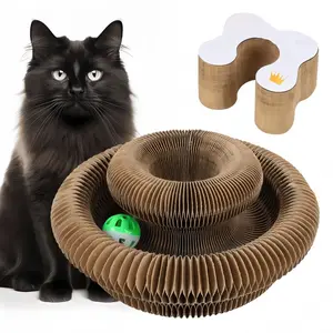 Magic Accordion Cat Scratcher Board with Small Balls — Ultimate Indoor Interactive Toy for Mental & Physical Exercise, Multifunctional Accordion Cat Scratcher