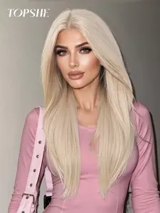 Topshe 13x6 Lace Front Wig, Medium Length Straight Hair, Breathable and Natural Fit, All Seasons Wear, No Bangs Design, Hair Straight Wigs, Lace Frontal Wig