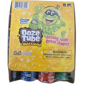 Sweet Bandit Ooze Tube Liquid Candy 12 Count Assorted Flavors Fun Kids Snack Pack
