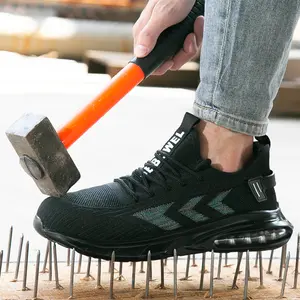 SEBOWEL Unisex Steel Toe Work Shoes Safety Sneakers Comfortable Lightweight Puncture Proof Slip on Indestructible Construction Work Shoes..