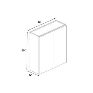 Slim Shaker White - 36 Inch Height Double Door Wall Cabinet - 36" Width x 30" Height x 12" Depth