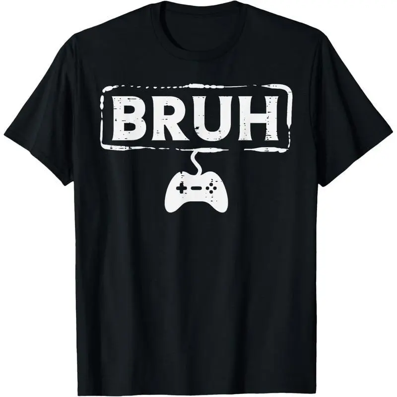 Men's Clothing Men Graphic Tee Shirts Humor Shirts Men's Fashion Graphic T-Shirts Gamer Bruh Video Game Funny Gaming Teen Men Boys Kids Youth T-Shirt Cotton Four Season Universal Cotton Four Season Universal Casual Top for Home Outdoor, Made in USA.